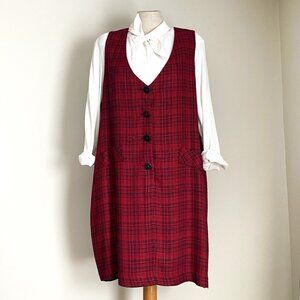 Mother's Work Red/Black Plaid Sleeve-less Dress
